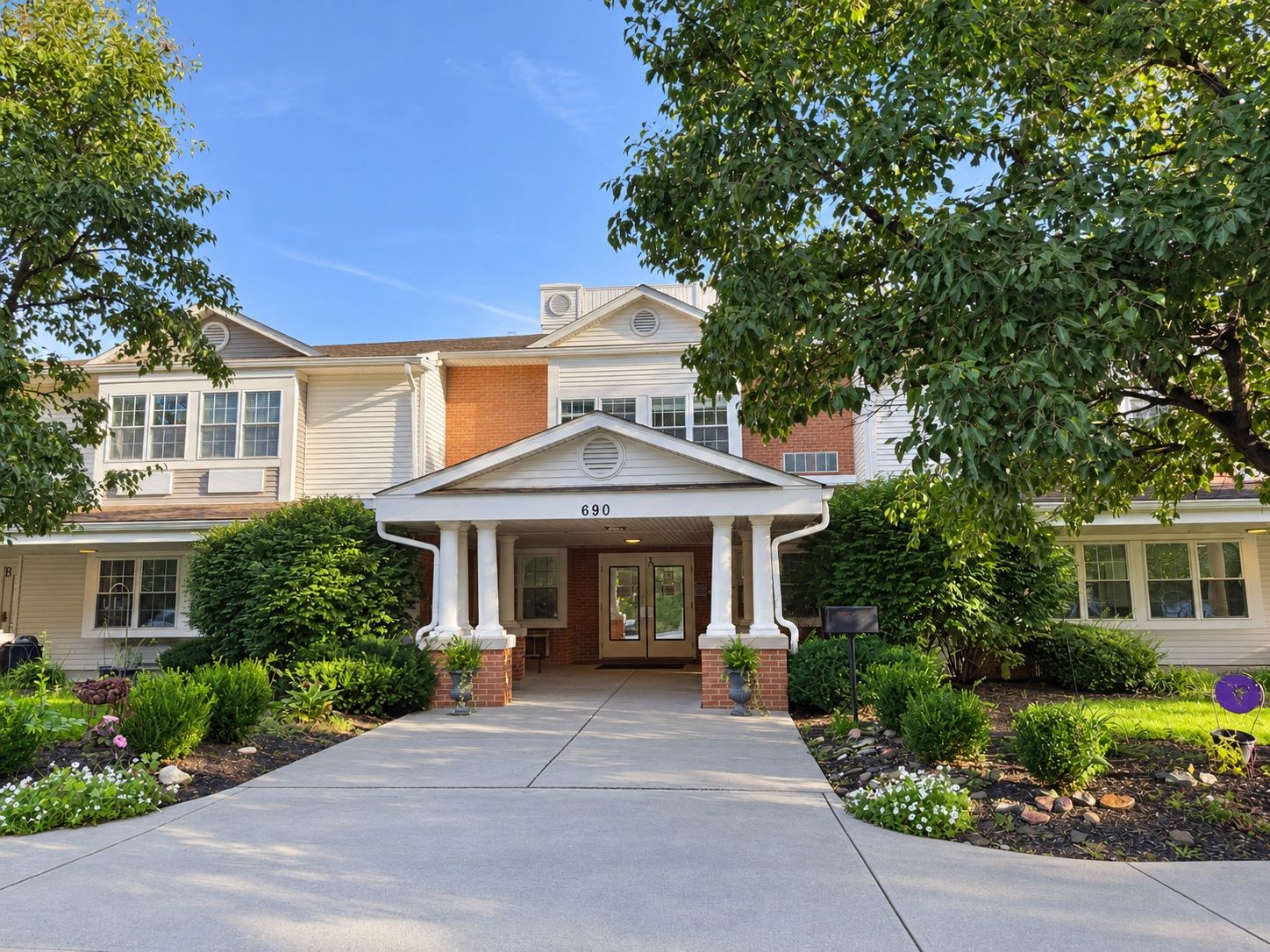 The Oak Grove Recovery building at 690 Cooper Road in Westerville, Ohio, seen from the front walk