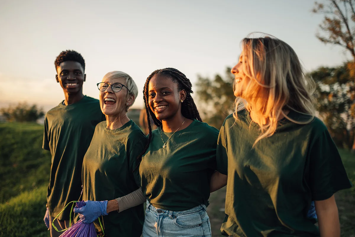 People smiling and thinking about addiction resources
